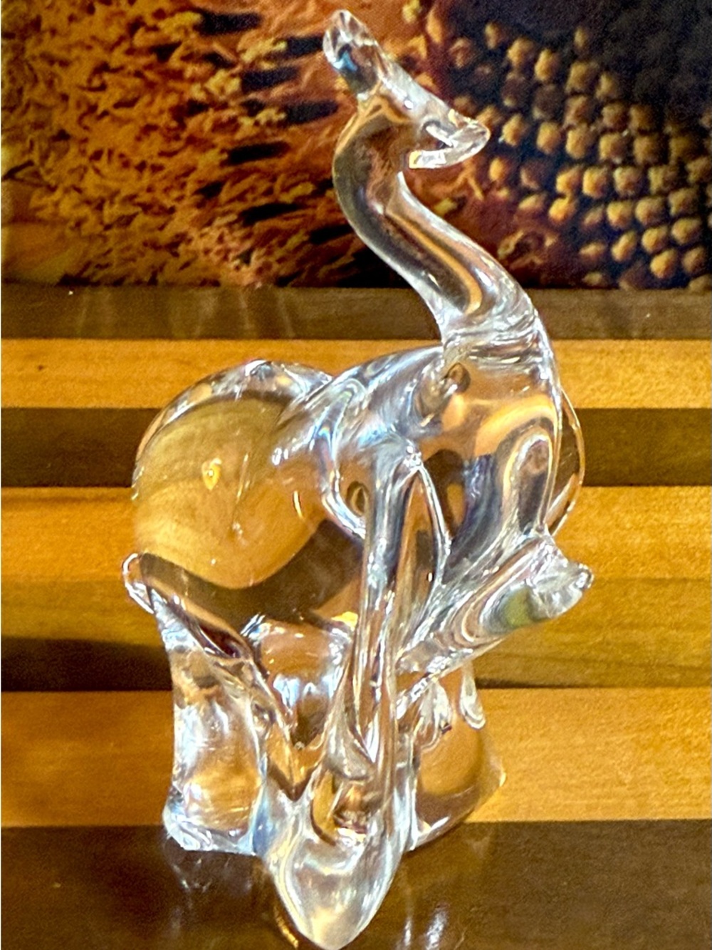 ENERYDA CRYSTAL Glasbruk Sweden Glass Elephant Figurine